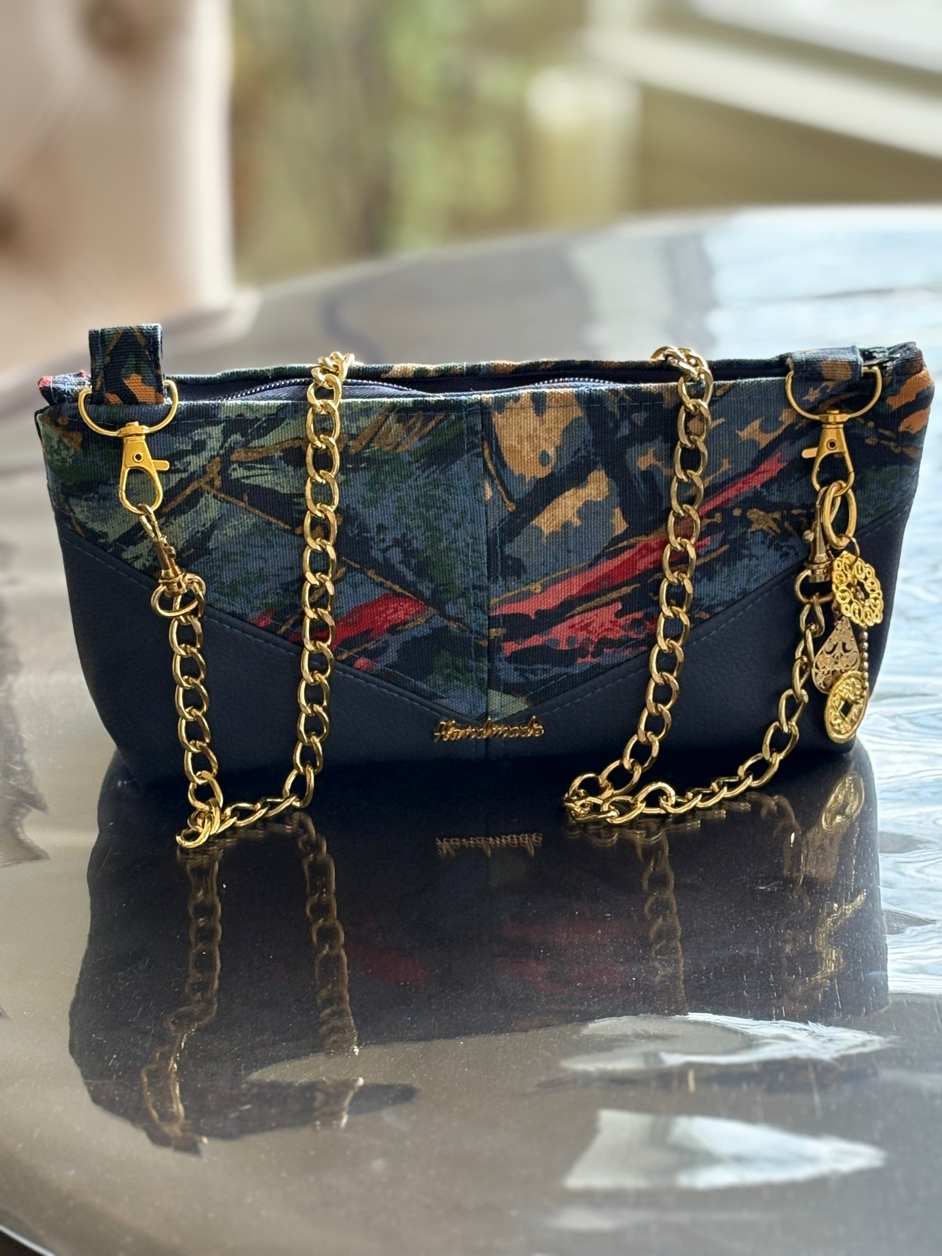 Blue Abstract Shoulder Bag